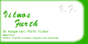 vilmos furth business card